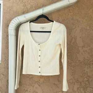 Madewell Ribbed cardigan crop